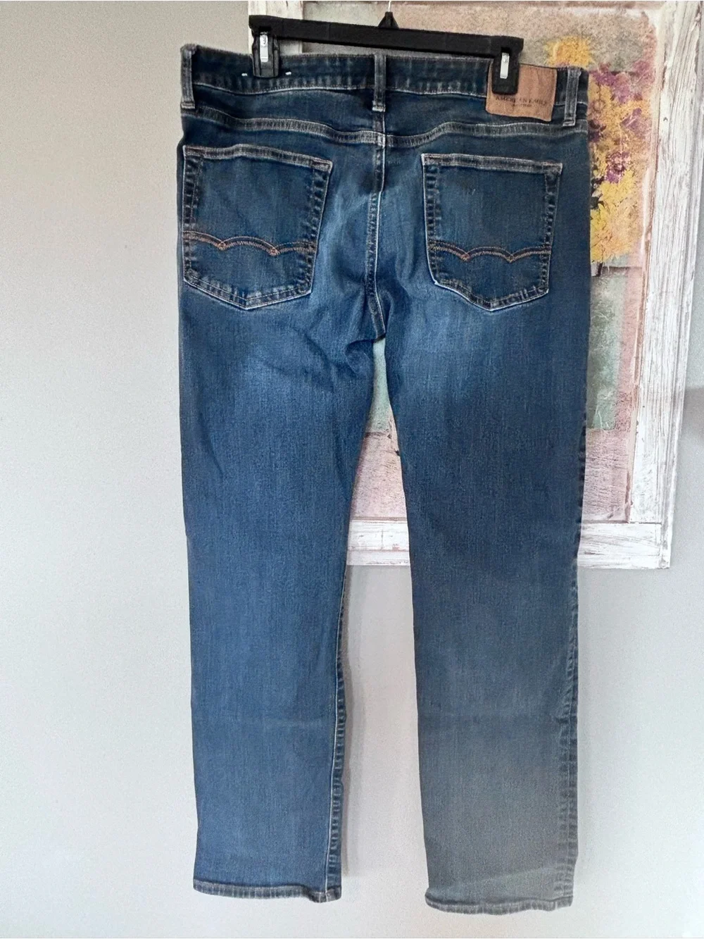 Trendy American Eagle 34 X 34 Original Straight Extreme Flex 4 Fade Whisking